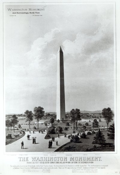 The Washington Monument and Surroundings, North View by American School
